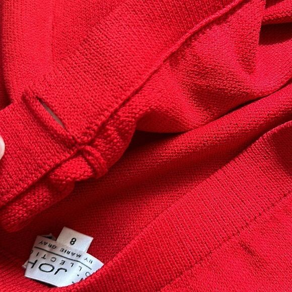 St. John | Basics  Red Santana Knit Pencil Skirt | 8 - Picture 7 of 7